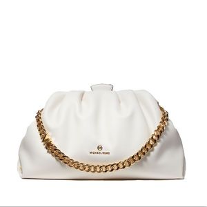 Michael Kors X-Large White Leather Convertible Clutch